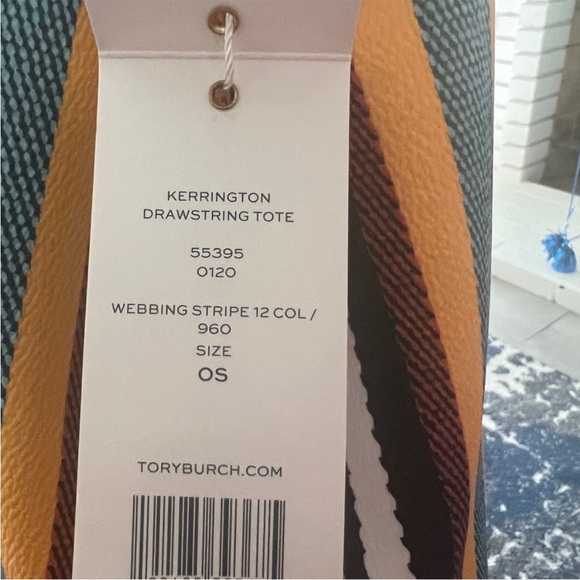 TORY BURCH Tote Drawstring Kerrington Stripe Webbing NWT - Picture 9 of 9